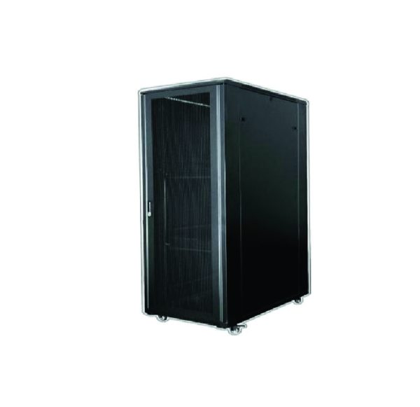 19" Floor Stand Rack (Perforated & Tempered Glass Door)
